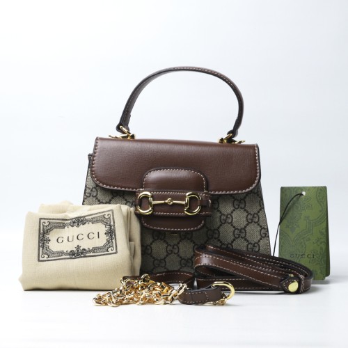 Gucci Beige ‘Horsebit 1955 Mini’ Shoulder Bag (Dot Perfect)