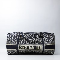 Christian Dior 2020 Oblique-Pattern Holdall Bag Blue (Dot Perfect) 