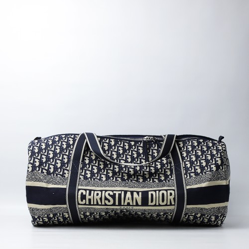 Christian Dior Pre-Owned 2020 Oblique-Pattern Holdall Bag Blue (Dot Perfect) 
