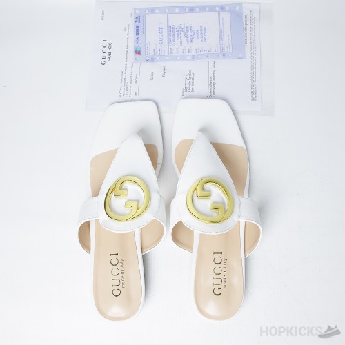 Gucci Blondie Thong Sandal White (Premium Plus Batch)