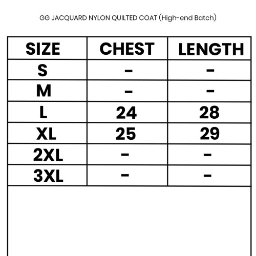 GG Jacquard Nylon Quilted Coat (High-end Batch)