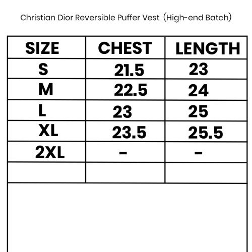 Christian Dior Reversible Puffer Vest  (High-end Batch)