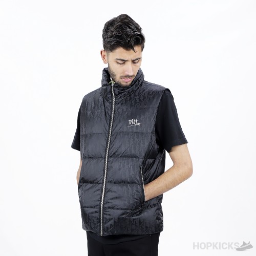 Dior Oblique Front Logo Down Vest Black Jacket (High-End Batch)