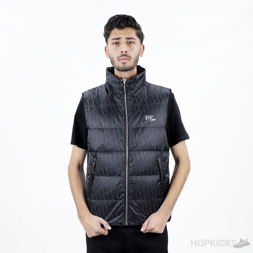 Dior Oblique Front Logo Down Vest Black Jacket (High-End Batch)