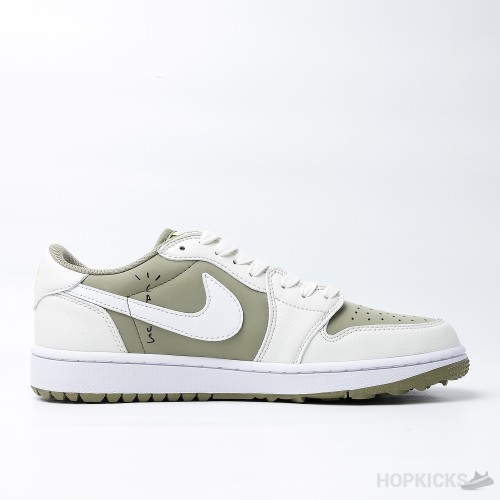 Air Jordan 1 Retro Low Golf Travis Scott Neutral Olive Premium Plus