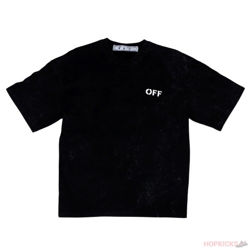 Off White Black Tee Back White Cross