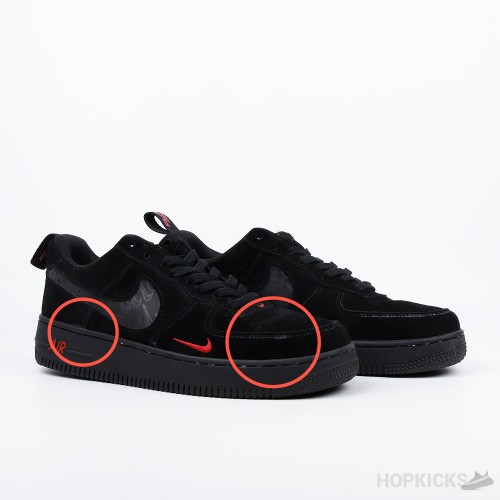 Air Force 1 Low Multi-Swoosh Black Orange (Dot Perfect) (Slight Stains)