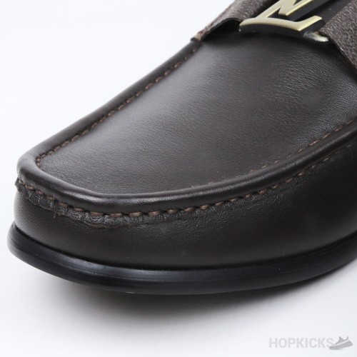 LV Brown Loafers (Dot Perfect) (Slightly Stains)