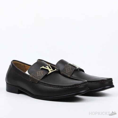 LV Brown Loafers (Dot Perfect) (Slightly Stains)