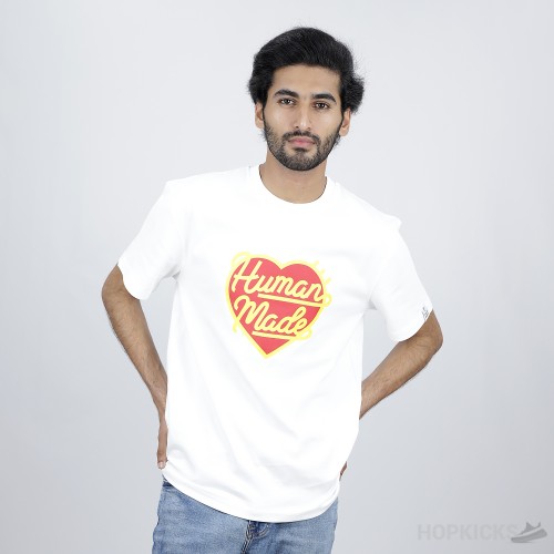 Human Made Red Heart Logo White T-Shirt