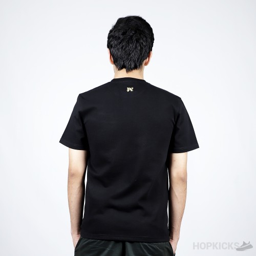 Palm Angels Logo on Fire Black T-Shirt