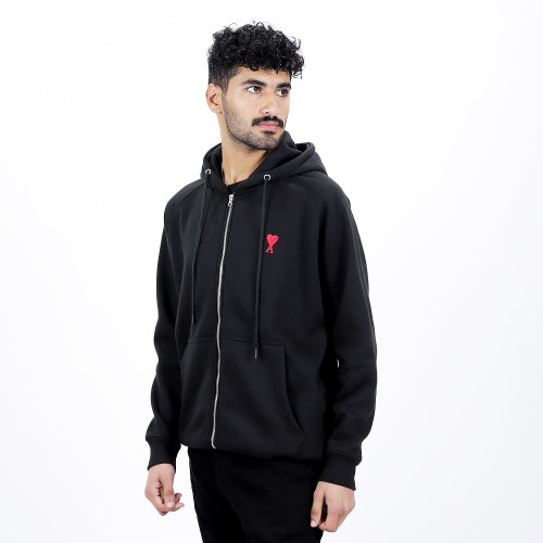 AMI Paris Chest Embroidered-Logo Hoodie