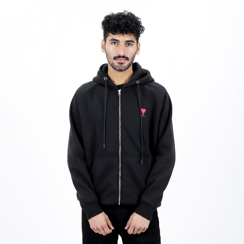 AMI Paris Chest Embroidered-Logo Hoodie