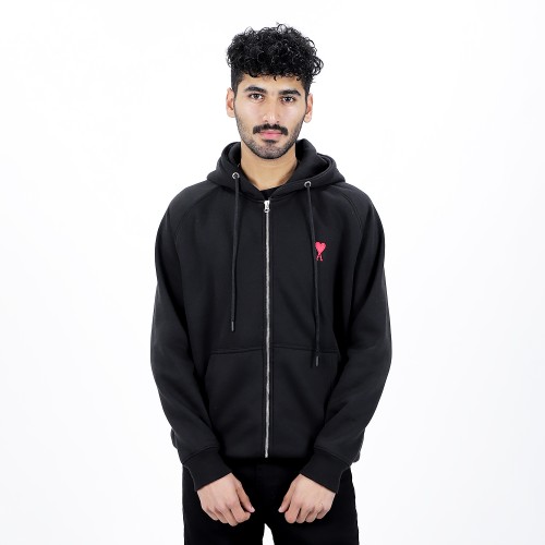 AMI Paris Chest Embroidered-Logo Hoodie