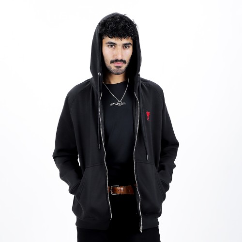 AMI Paris Chest Embroidered-Logo Hoodie