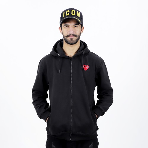 Comme Des Garçons Play Heart-Patch Zip-up Hoodie