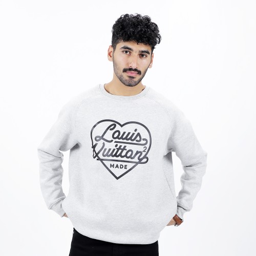 Louis Vuitton x Nigo Printed Heart Sweatshirt Light Grey