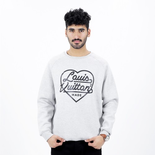 Louis Vuitton x Nigo Printed Heart Sweatshirt Light Grey