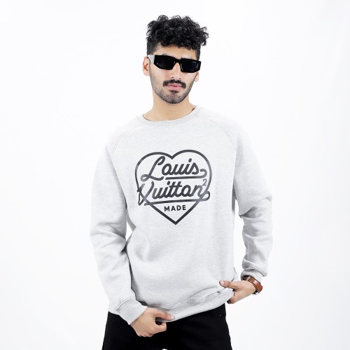 Louis Vuitton x Nigo Printed Heart Sweatshirt Light Grey