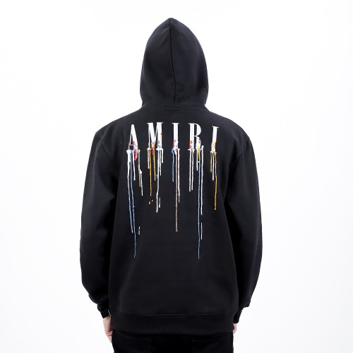 Amiri Embroidered Paint-Drip Hoodie