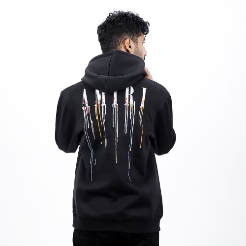 Amiri Embroidered Paint-Drip Hoodie