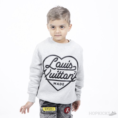 Louis Vuitton x Nigo Printed Heart Sweatshirt Light Grey (Kids)