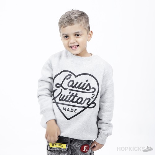 Louis Vuitton x Nigo Printed Heart Sweatshirt Light Grey (Kids)