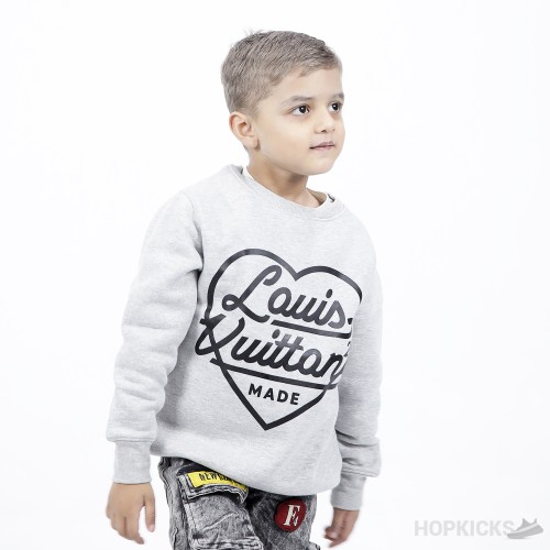 Louis Vuitton x Nigo Printed Heart Sweatshirt Light Grey (Kids)