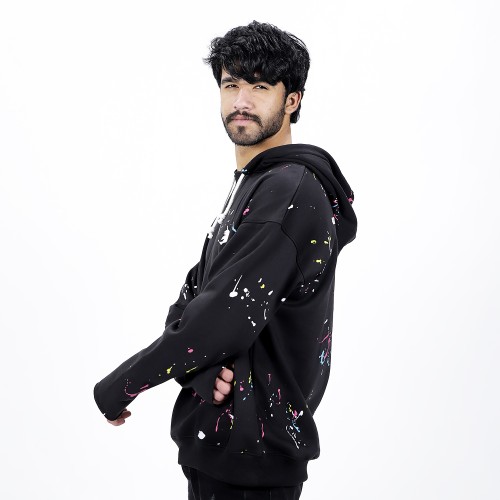 Palm Angels Palm-Print Paint-Splatter Effect Hoodie