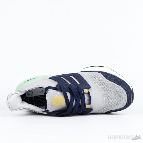 Adidas Ultra Boost 22 Halo Silver Shadow Navy Linen Green (Premium Plus Batch)