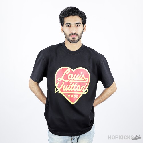 L*V x Nigo Intarsia Jacquard Heart Crewneck Dark Ocean