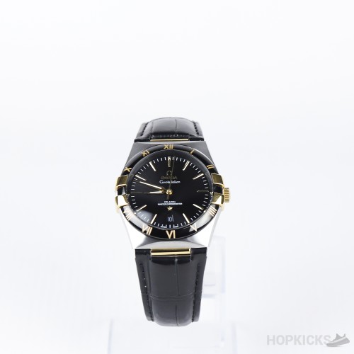 Luxury Watch Omega Constellation Co-Axial Black Dial Black Leather Swiss Automatic Watch