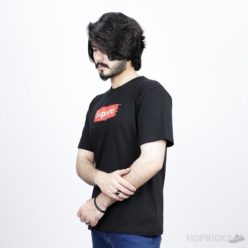 Supreme Classic Logo Black T-Shirt (Economy Batch)
