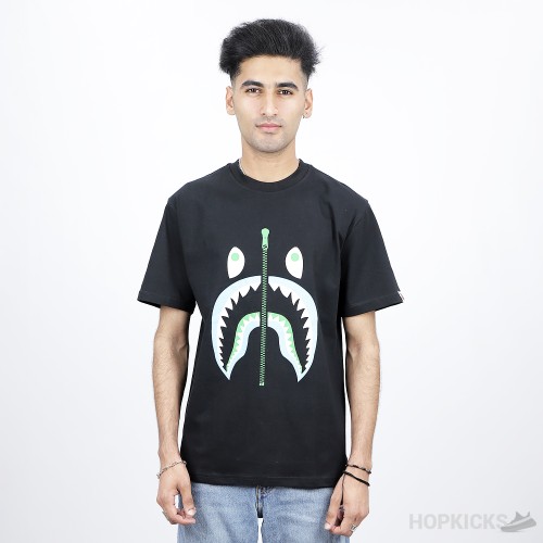 Bape Zip Shark Face Black T-Shirt