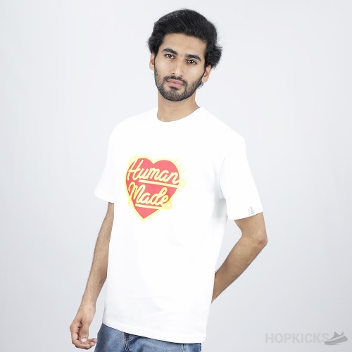 Human Made Red Heart Logo White T-Shirt