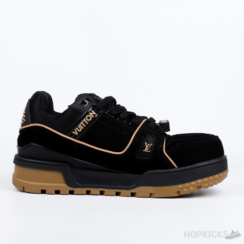 Louis Vuitton Trainer Maxi Black Brown Suede (Premium Batch)