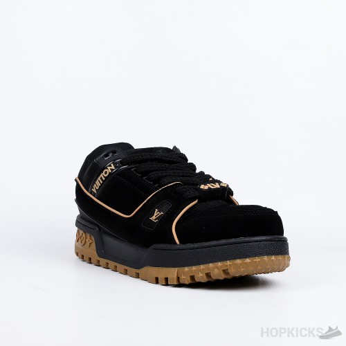 Louis Vuitton Trainer Maxi Black Brown Suede (Premium Batch)