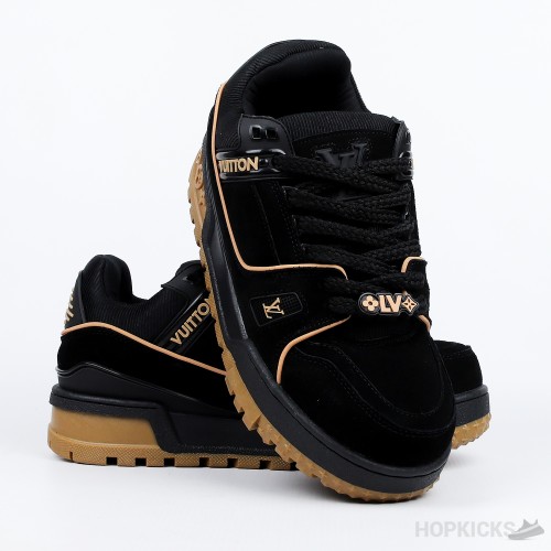 Louis Vuitton Trainer Maxi Black Brown Suede (Premium Batch)