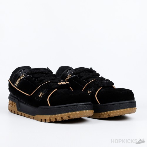 Louis Vuitton Trainer Maxi Black Brown Suede (Premium Batch)