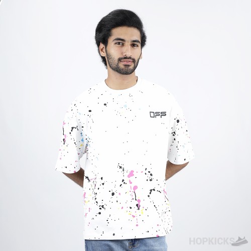OFF-WHITE X Marais Splatter Print White T-Shirt