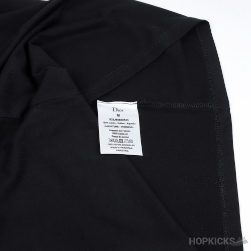 DIOR Flowers Embroidered T-Shirt Black