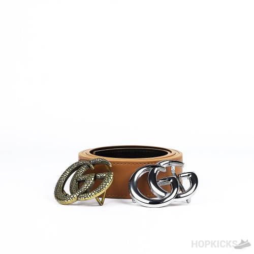 Gucci GG Golden Buckle Brown Belt