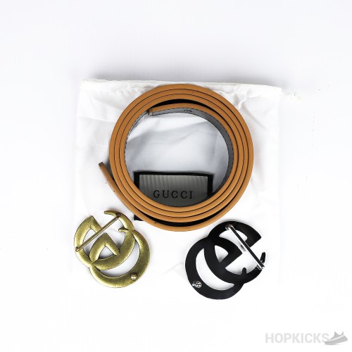 Gucci GG Golden Buckle Brown Belt