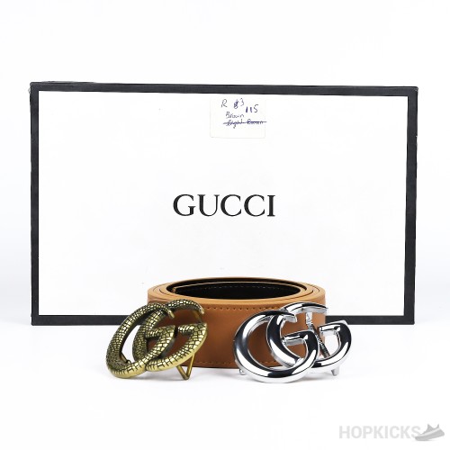 Gucci GG Golden Buckle Brown Belt
