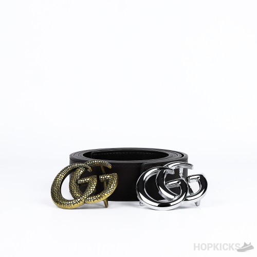 Gucci GG Golden Buckle Dark Brown Belt