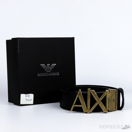 ALX Golden Buckle Black Belt