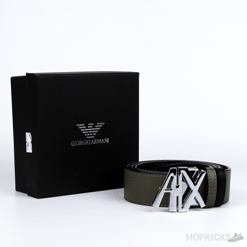 ALX Silver Buckle Black Belt