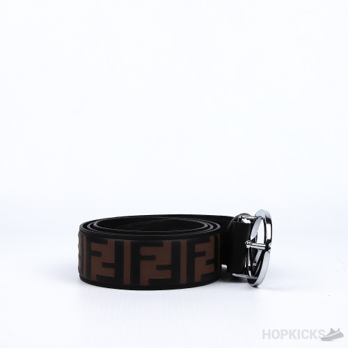 Fendi Silver F Black Belt