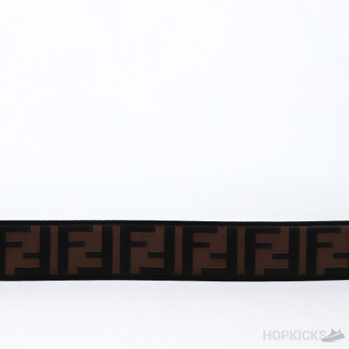 Fendi Silver F Black Belt