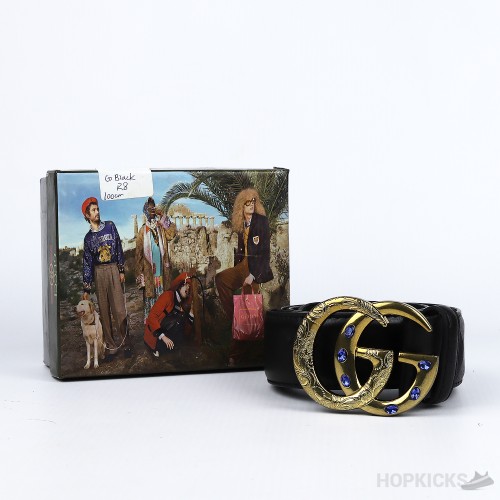 GG Golden Design Buckle Black Belt